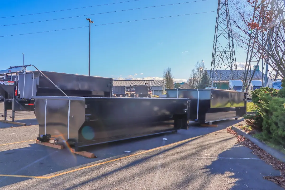 Roll-off dumpster ready for waste disposal at job site for Estate Cleanout Dumpster Rental in Grand Terrace